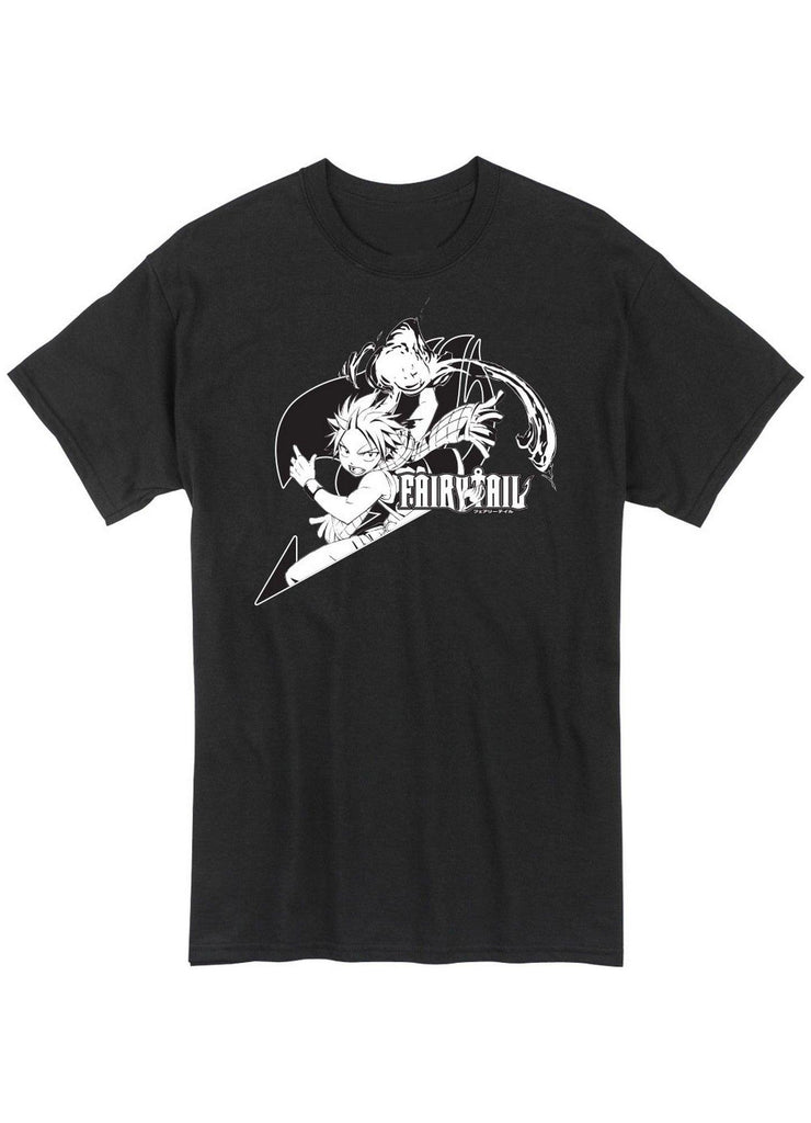 Fairy Tail - Leaping Natsu Dragneel Men's Screen Print T-Shirt