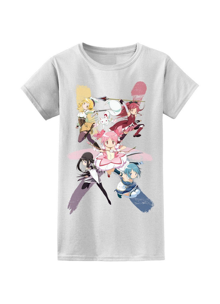 Madoka Magica Movie - Group Brush Stroke Sublimation Jrs. T-Shirt