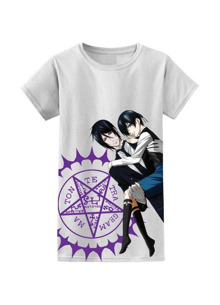 Black Butler 2 - Ciel Phantomhive On Sebastian Michaelis's Arm Jrs T-Shirt