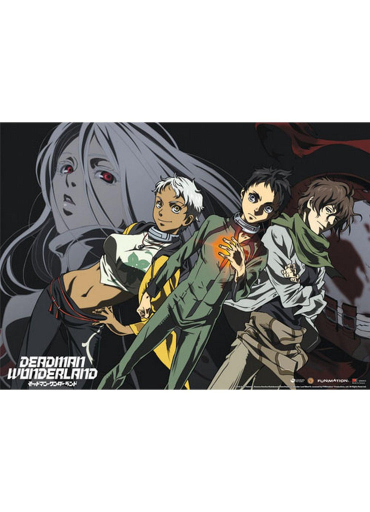 Deadman Wonderland - Ganta Igarashi, Nagi Kengamine, Karako Koshio And Shiro Wall Scroll - Great Eastern Entertainment