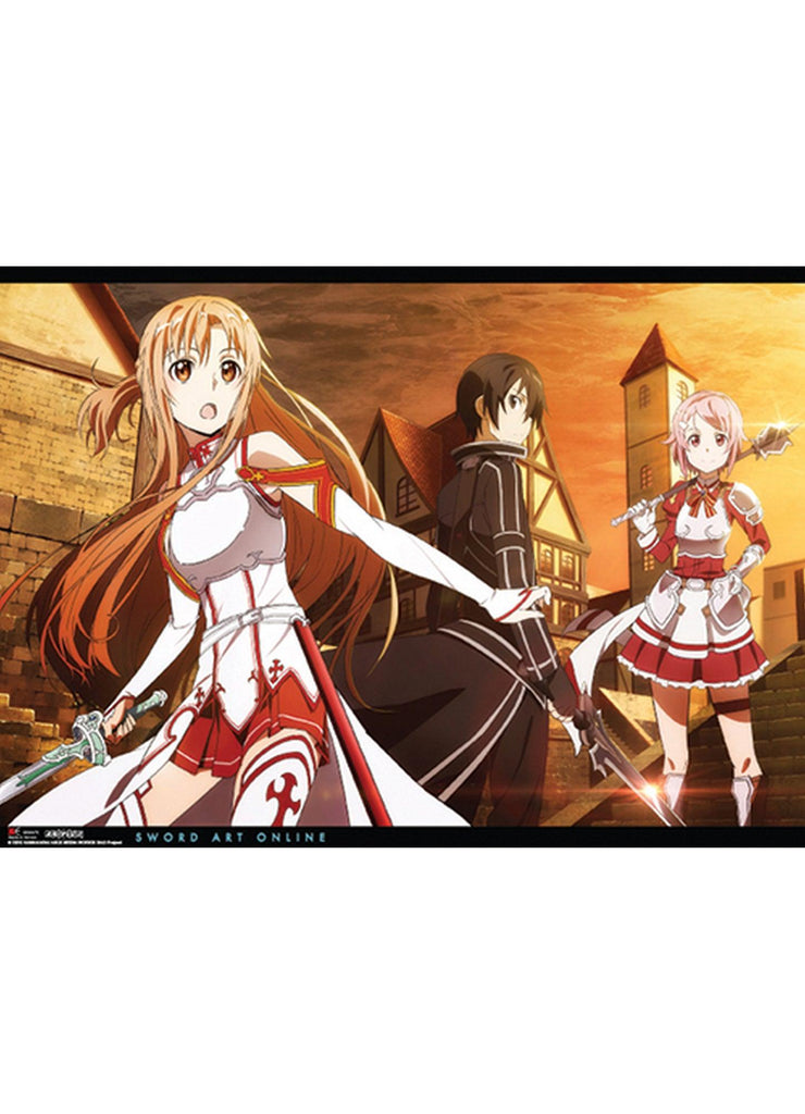 Sword Art Online - Asuna, Kirito, Lizbeth Town Wall Scroll - Great Eastern Entertainment