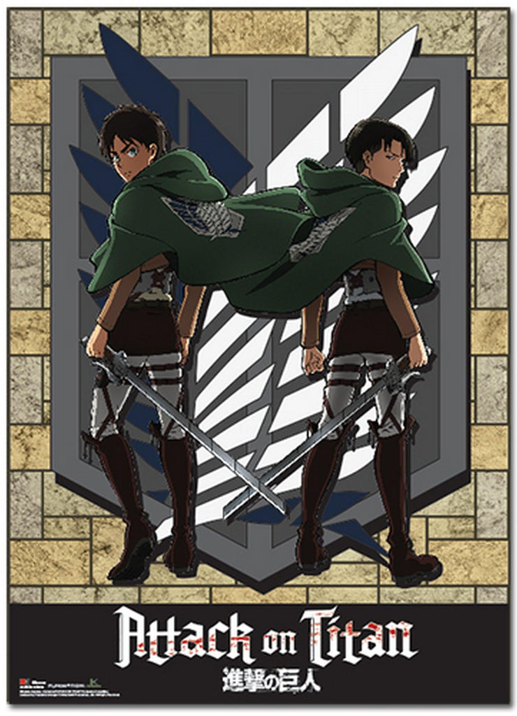 Attack on Titan - Eren Yeager And Levi Ackerman Wall Scroll - Great Eastern Entertainment