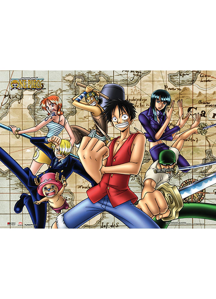 One Piece - Straw Hat Pirates Map Wall Scroll - Great Eastern Entertainment