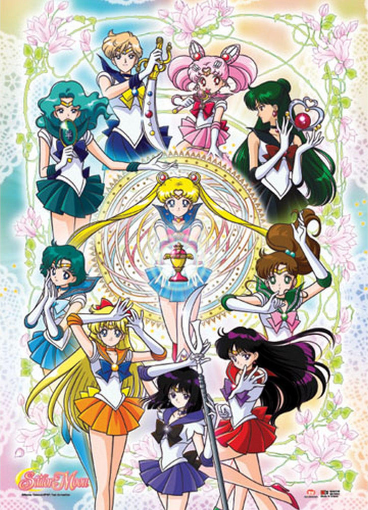 Sailor Moon- Sailor Soldiersw Floral Wall Scroll