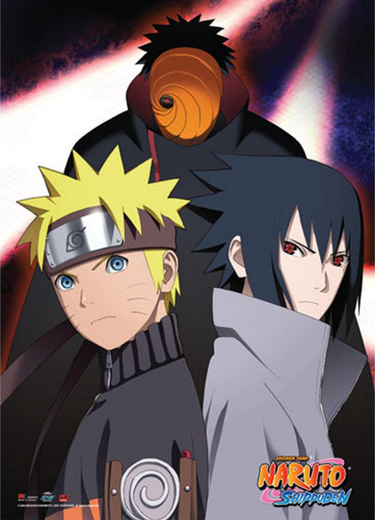 Naruto Shippuden - Obito Uchiha "Tobi", Naruto Uzumaki And Sasuke Uchiha Wall Scroll - Great Eastern Entertainment