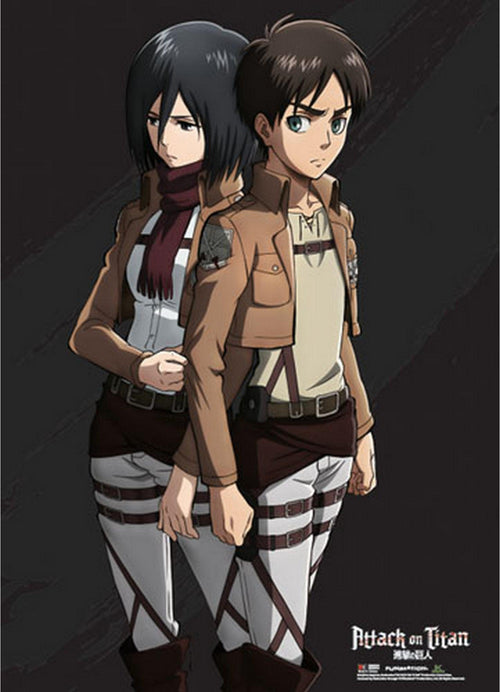 Attack on Titan - Eren Yeager And Mikasa Ackerman Special Edition Wall Scroll - Great Eastern Entertainment