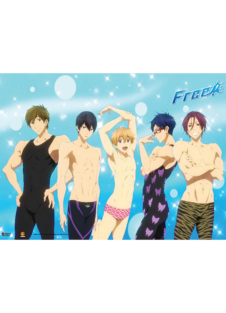 Free! - Makoto Tachibana, Haruka Nanase, Nagisa Hazuki, Rei Ryuugazaki, & Rin Matsuoka Wall Scroll - Great Eastern Entertainment