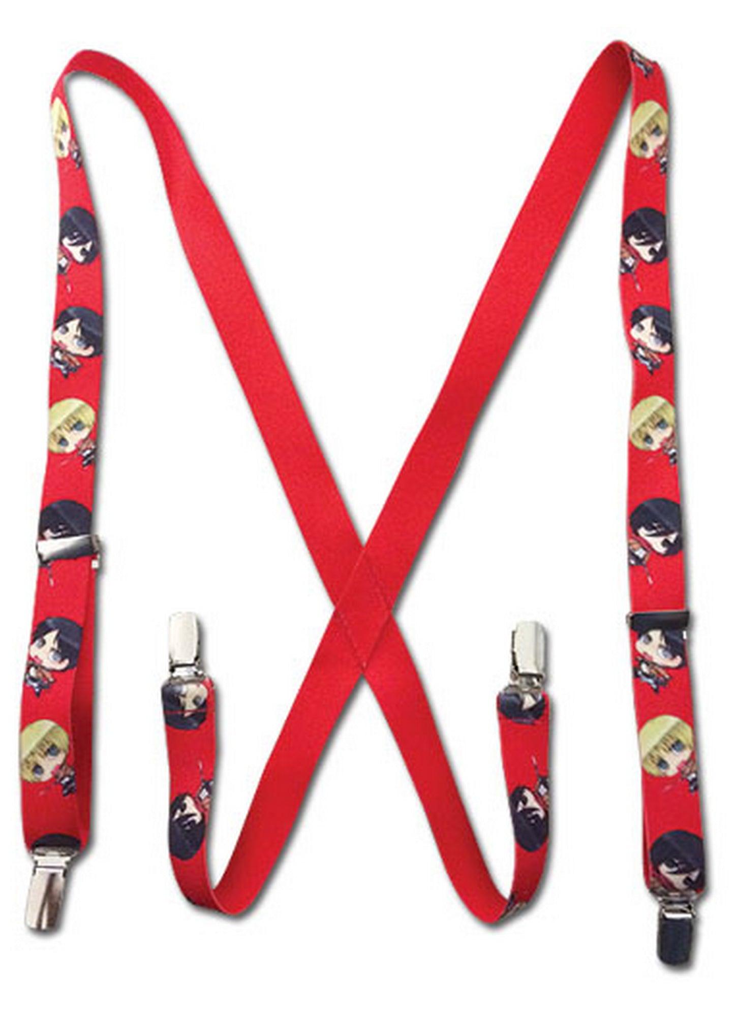 Attack on Titan - SD Eren Yeager, Armin Arlet, & Mikasa Ackerman Suspenders - Great Eastern Entertainment
