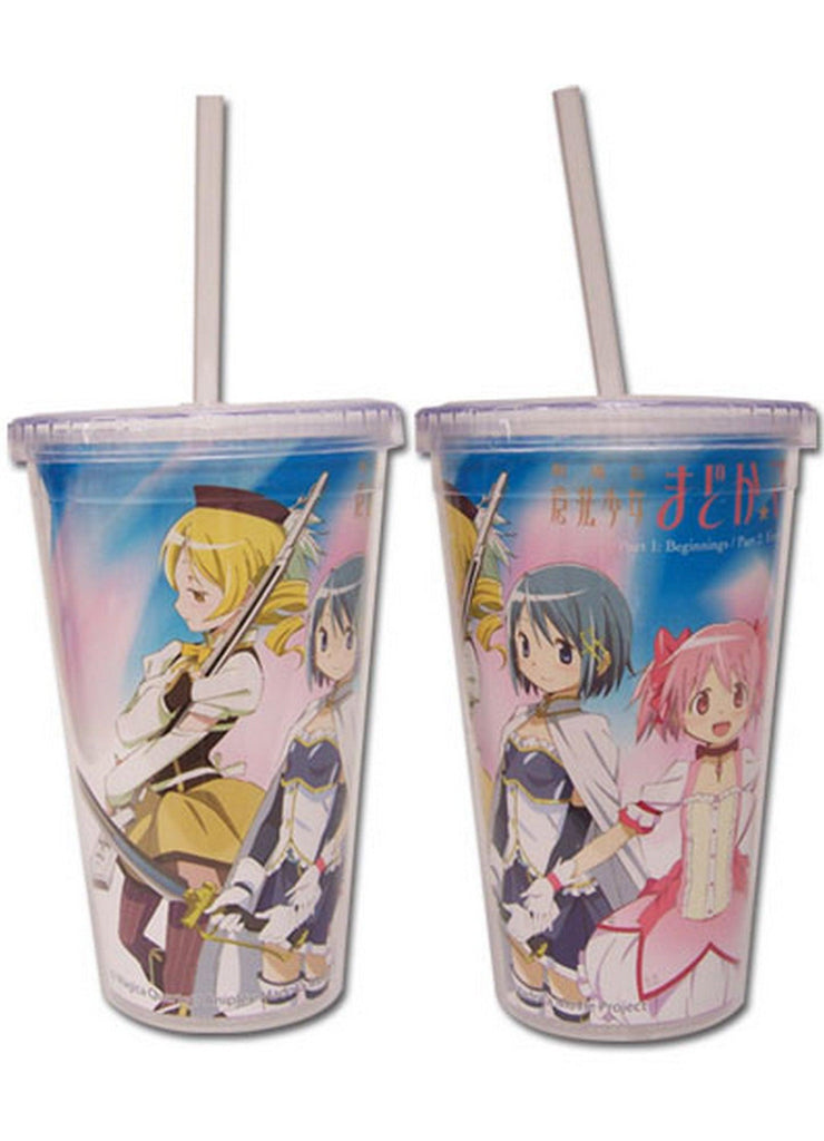 Madoka Magica Movie - Magical Girls Line Up Tumbler With Lid - Great Eastern Entertainment