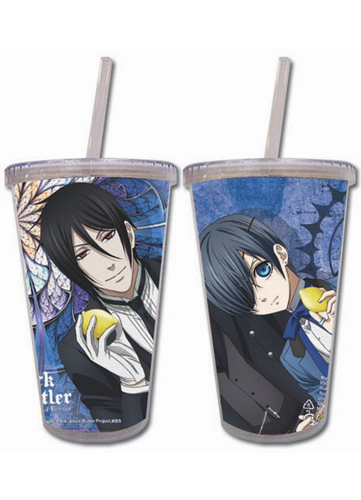 Black Butler Book Of Circus- Ciel & Sebastian With Lemons Tumbler With Straw