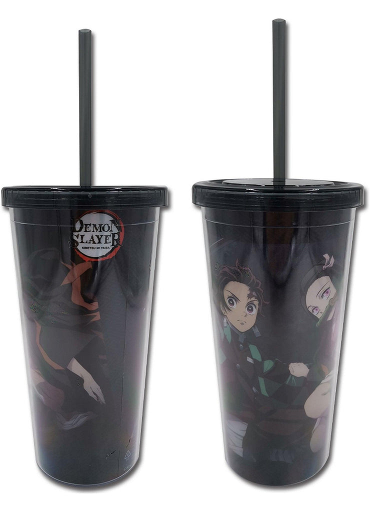 Demon Slayer - Tanjiro Kamado & Nezuko Kamado Art Tumbler With Straw