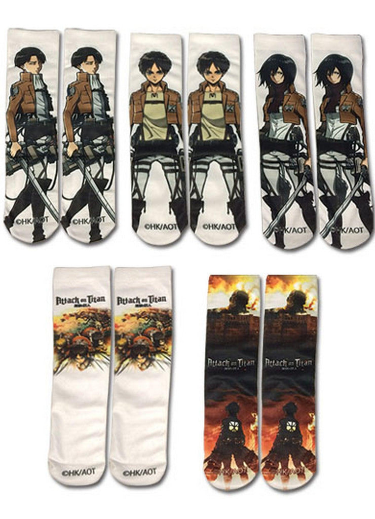 Attack on Titan - Sumblimation 5 Pack Socks - Great Eastern Entertainment