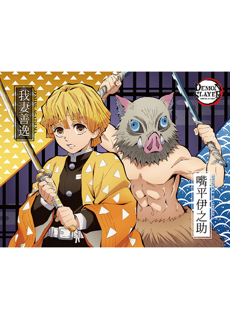 Demon Slayer - Zenitsu Agatsuma & Hashibira Inosuke Sublimation Throw Blanket - Great Eastern Entertainment