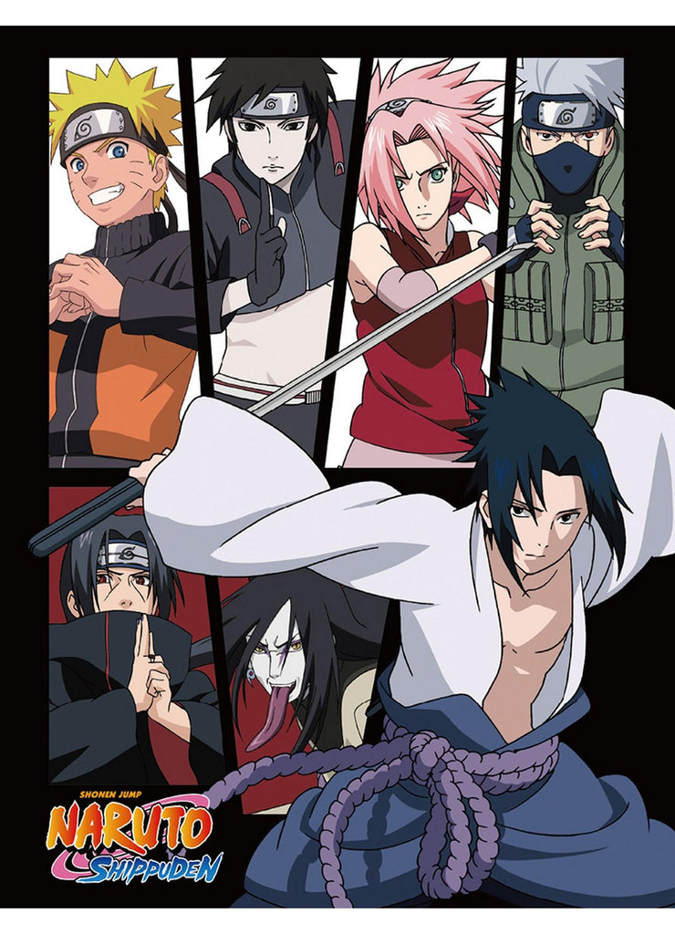 Naruto Shippuden- Sasuke & Group Sublimation Throw Blanket