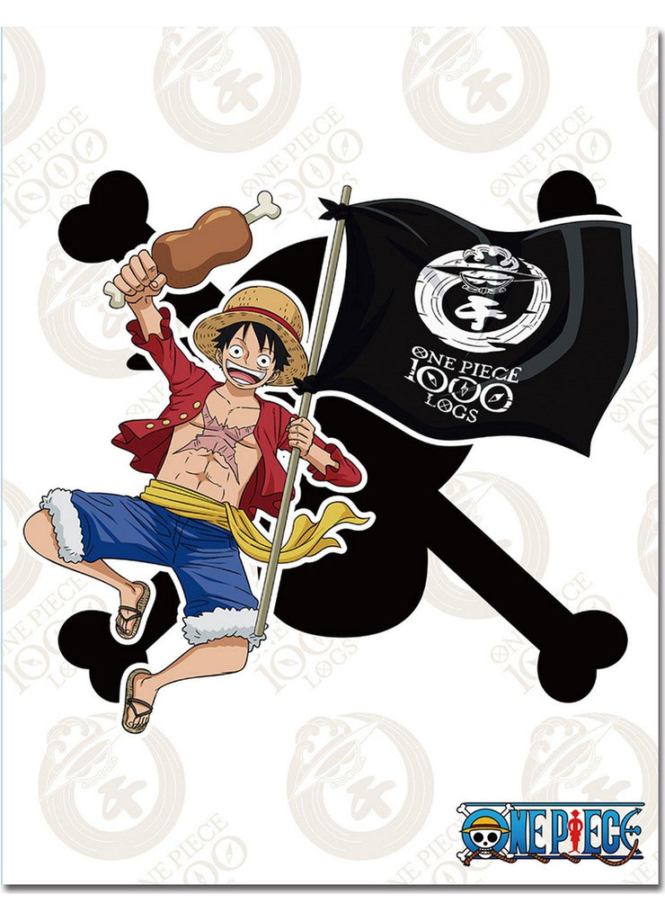 One Piece 1000Th Episode Celebration - Monkey D. Luffy White Sublimation Throw Blanket