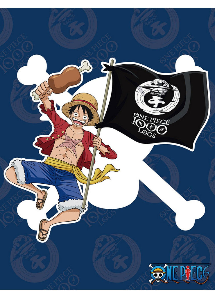 One Piece 1000Th Episode Celebration - Monkey D. Luffy Navy Sublimation Throw Blanket