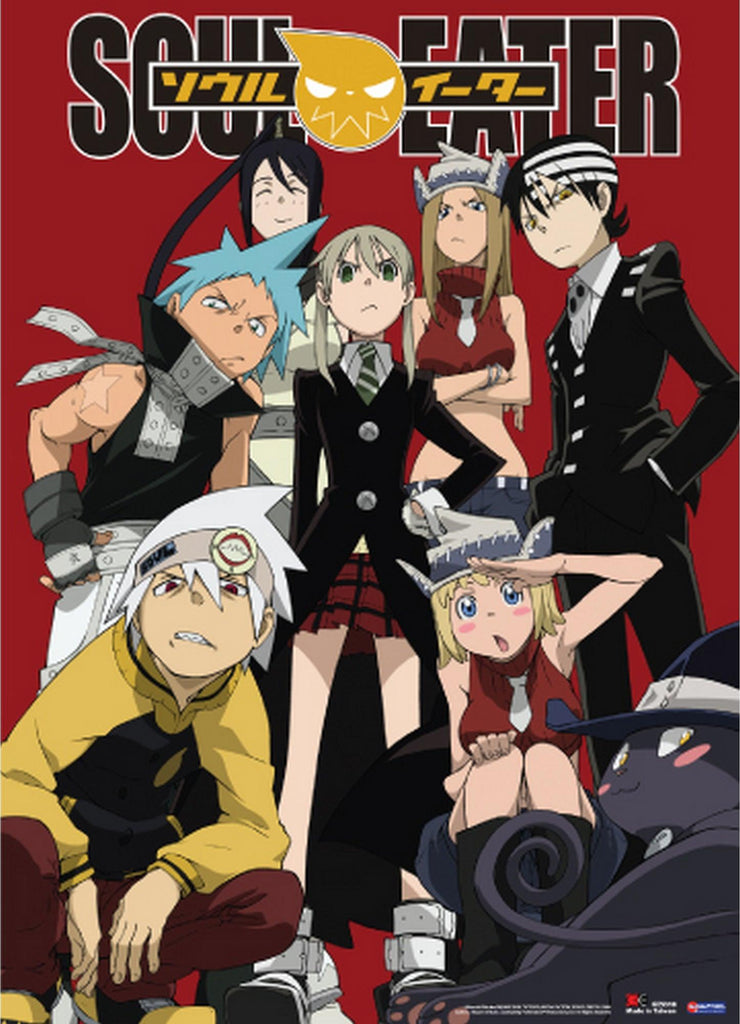 Soul Eater Red Background Fabric Poster