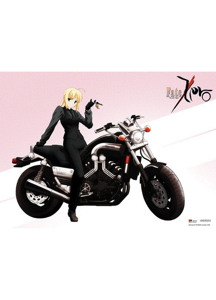 Fate/Zero - Saber On Motorcycle Fabric Poster - Great Eastern Entertainment