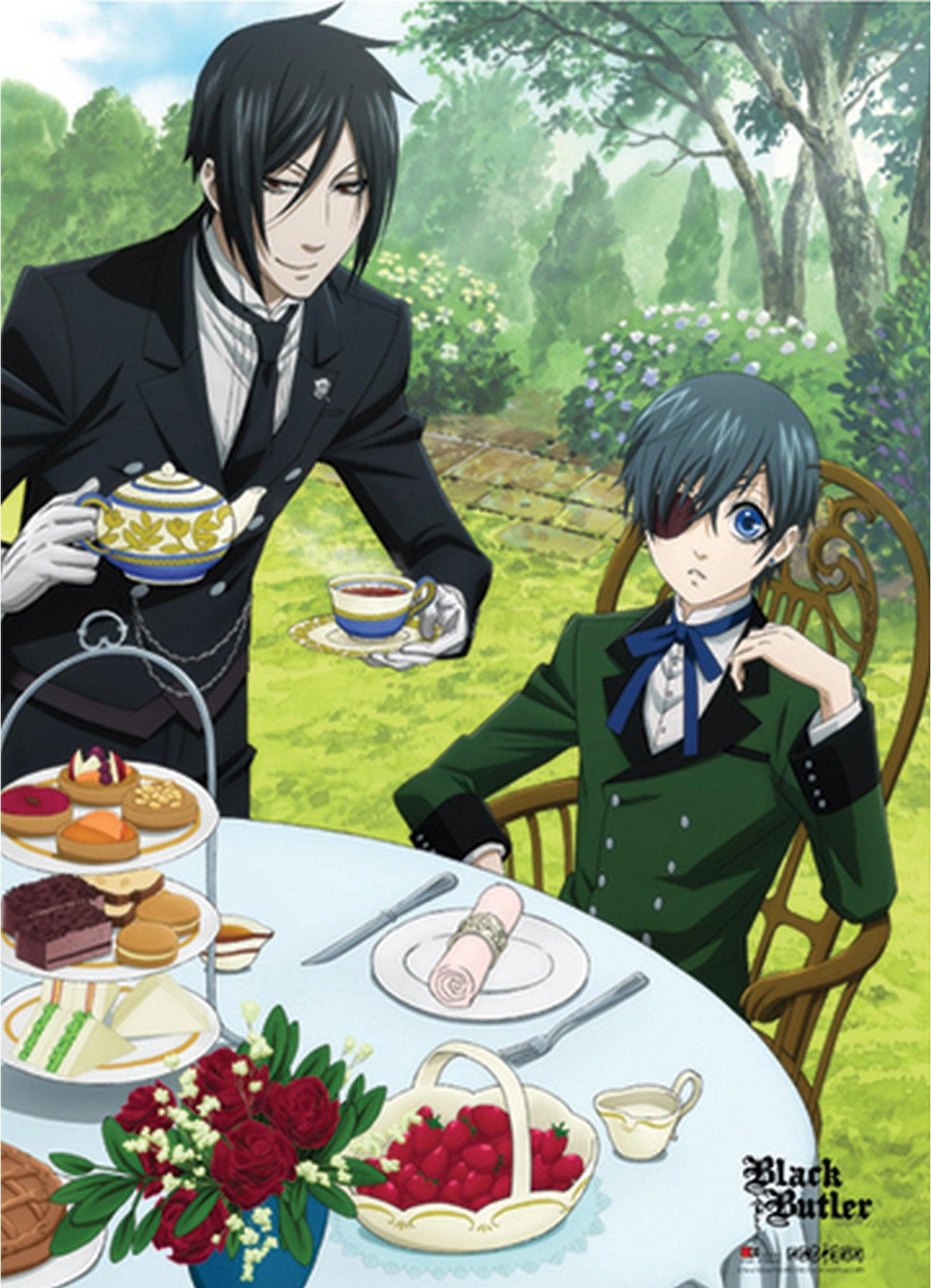 Black Butler - Sebastian Michaelis & Ciel Phantomhive Dinning Fabric Poster - Great Eastern Entertainment