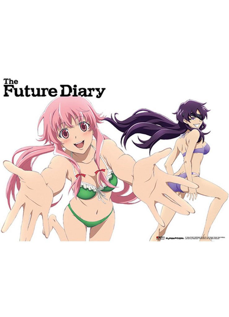 Future Diary - Yuno Gasai And Minene Uryuu Swimwear Fabric Poster - Great Eastern Entertainment