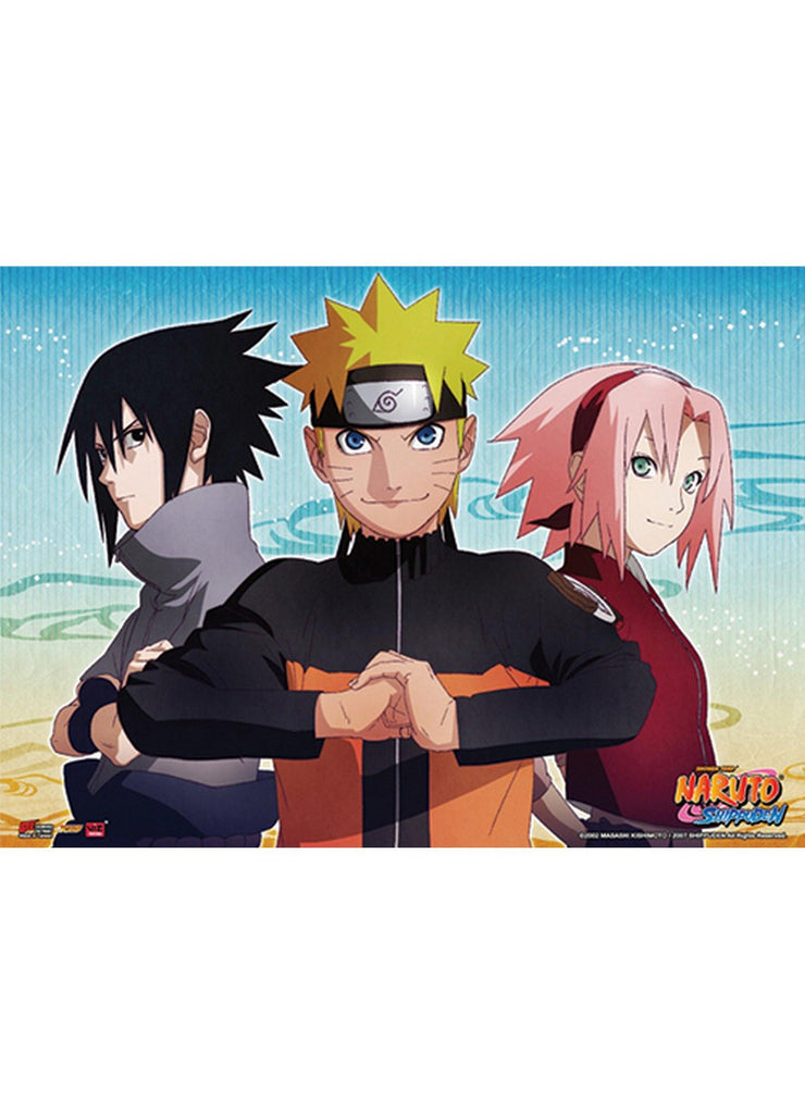 Naruto Shippuden - Naruto Uzumaki, Sasuke Uchiha & Sakura Haruno Key Art Fabric Poster - Great Eastern Entertainment
