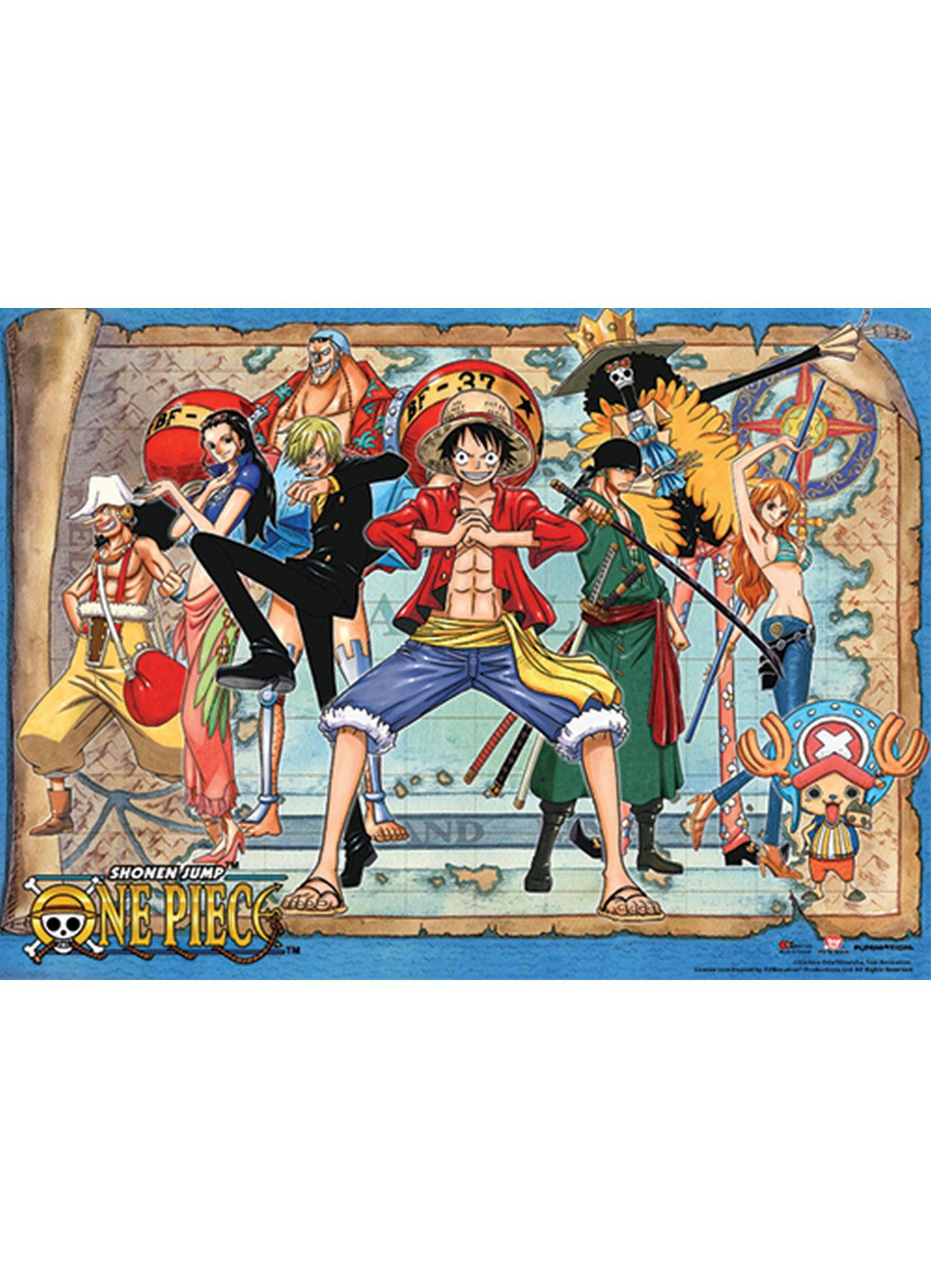 One Piece World Cloth Map Scroll - Inspired by One Piece - Geekify Inc