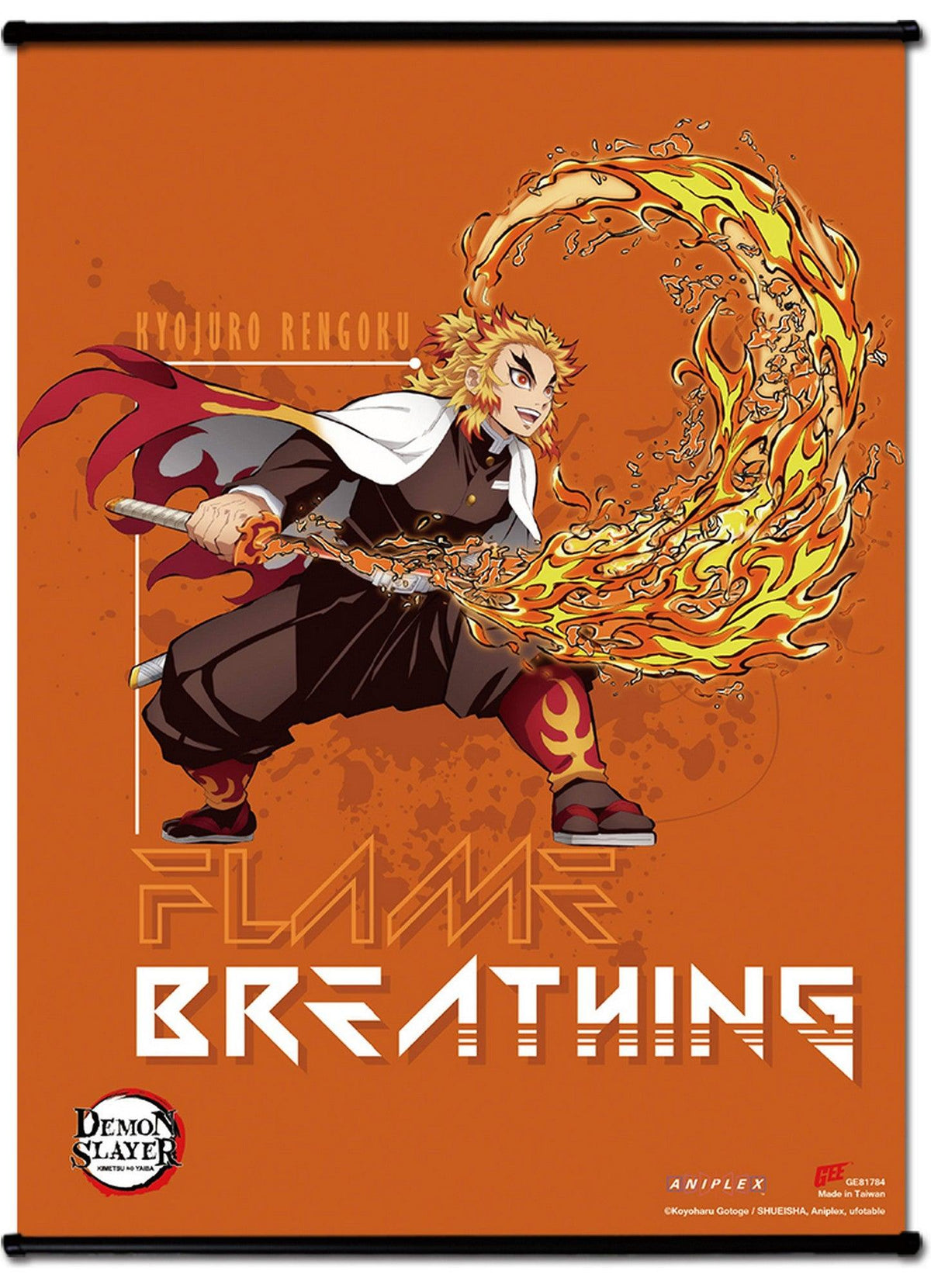 Demon Slayer The Movie - Infinity Train Kyo Flame Bakketsu 01 SS Wall Scroll