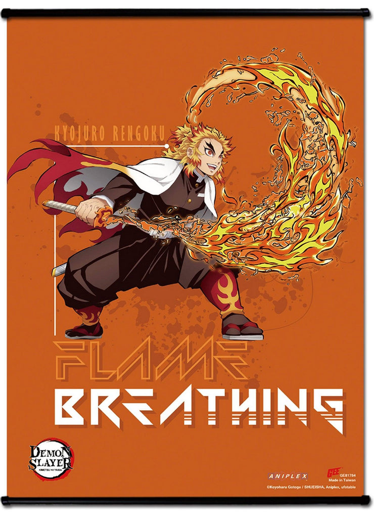 Demon Slayer The Movie - Infinity Train Kyo Flame Bakketsu 01 SS Wall Scroll