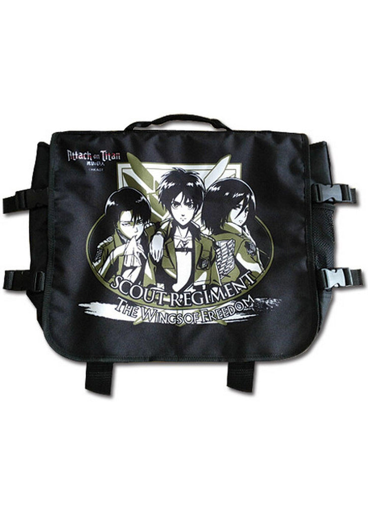 Attack on Titan - Eren Yeager, Mikasa Ackerman & Levi Ackerman Messenger Bag - Great Eastern Entertainment