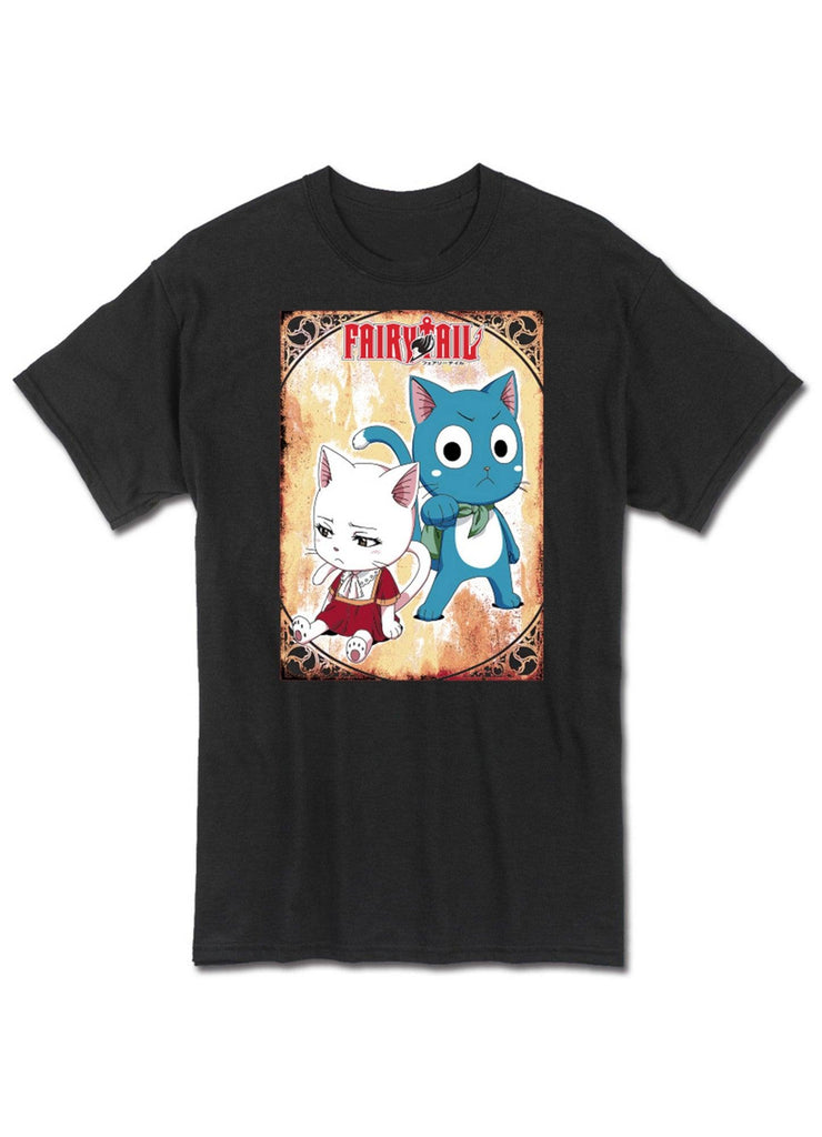 Fairy Tail - Happy & Carla Men's Screen Print T-Shirt