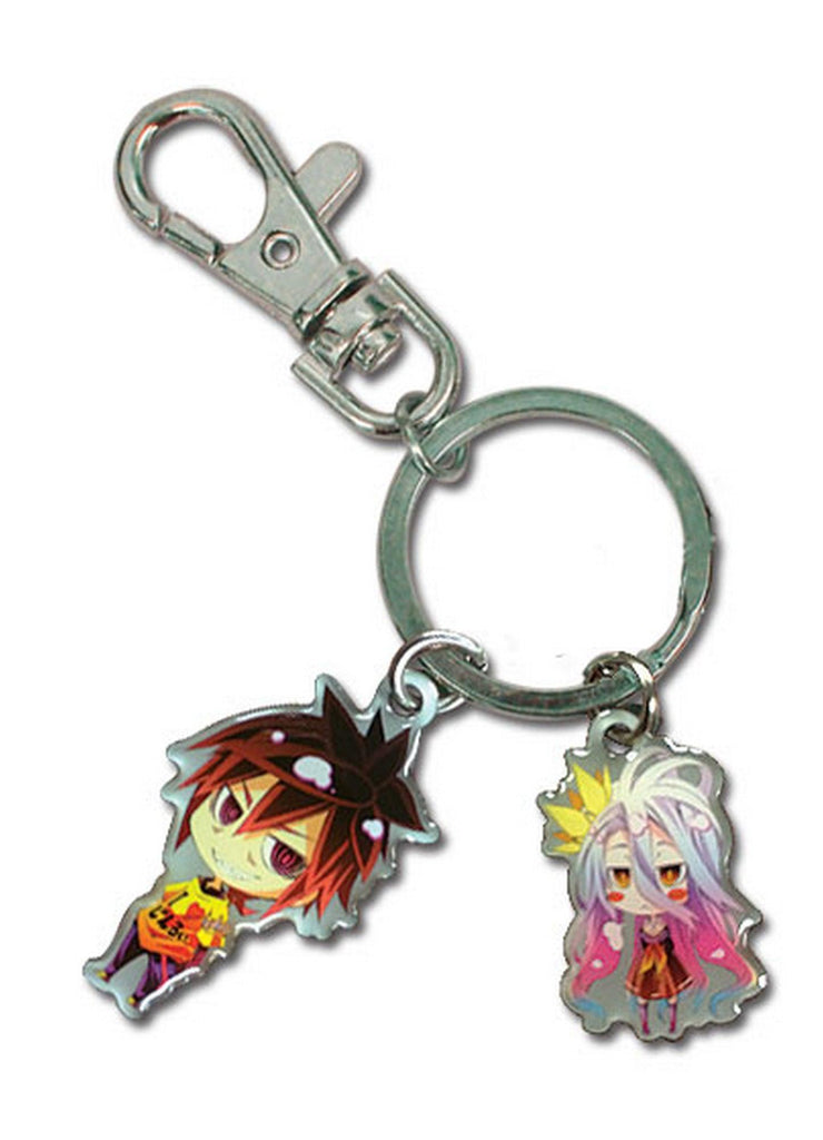 No Game No Life - Sora & Shiro Metal Keychain