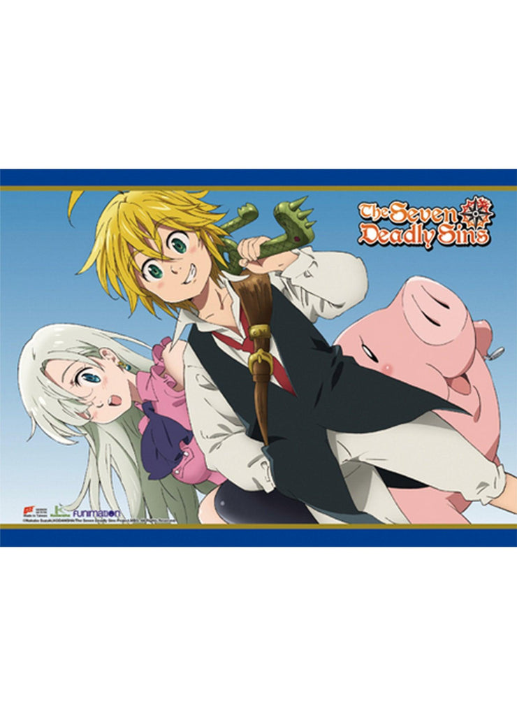 The Seven Deadly Sins- Meliodas & Elizabeth & Hawk 2 Wall Scroll