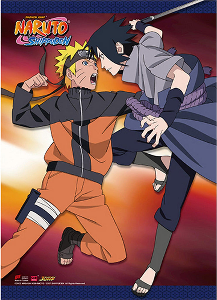 Naruto Shippuden - Naruto Uzumaki Vs Sasuke Uchiha Wall Scroll