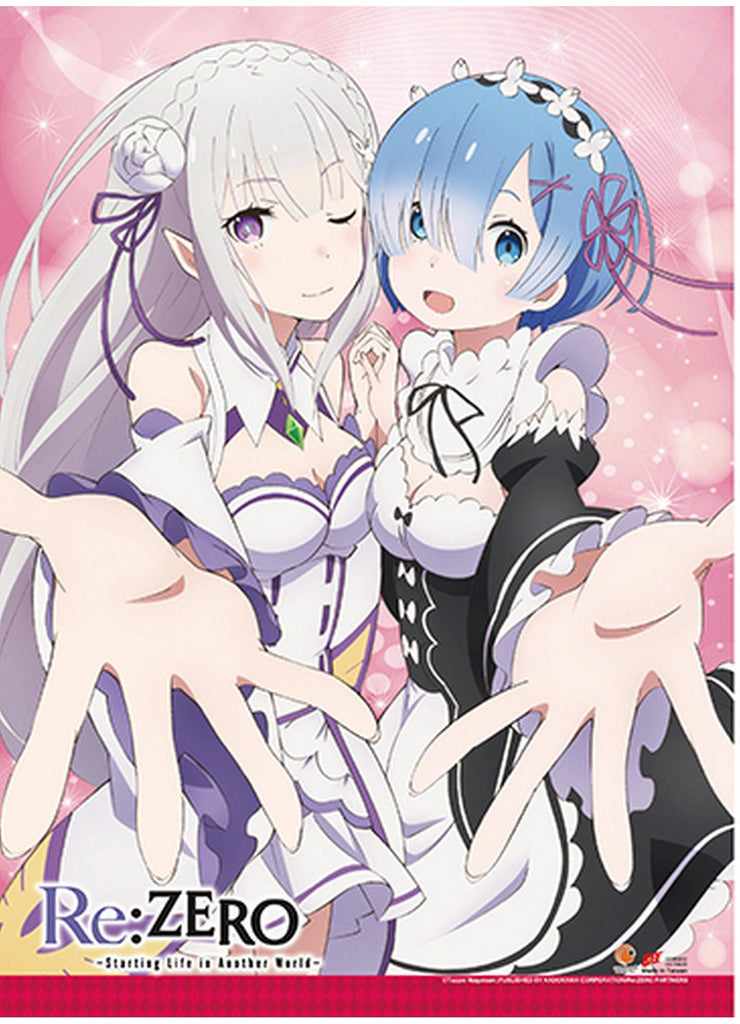 Re:Zero - Starting Life in Another World - Emilia & Rem Wall Scroll - Great Eastern Entertainment