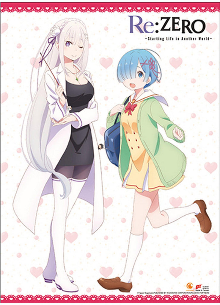Re:Zero - Starting Life in Another World - Emilia & Rem Sweetheart Wall Scroll - Great Eastern Entertainment