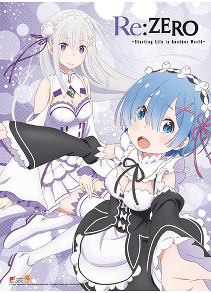 Re:Zero - Starting Life in Another World - Emilia & Rem 2 Wall Scroll - Great Eastern Entertainment