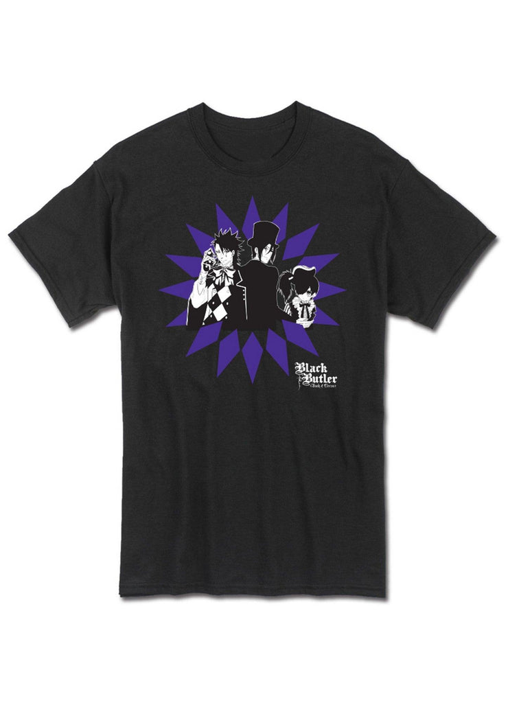 Black Butler Book Of Circus - Sebastian Michaelis Ciel Phantomhive & Joker Men's Screen Print T-Shirt