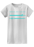 Sword Art Online - Asuna's And Kirito's Swords Jrs Screen Print T-Shirt