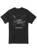 One Piece - Roronoa Zoro Pirate Flag Distressed Men's Screen Print T-Shirt