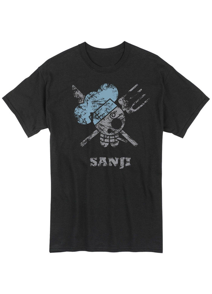 One Piece - Vinsmoke Sanji Pirate Flag Distressed Men's Screen Print T-Shirt