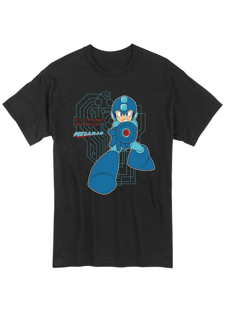 Mega Man Classic - I'll Protect The World Men's Screen Print T-Shirt