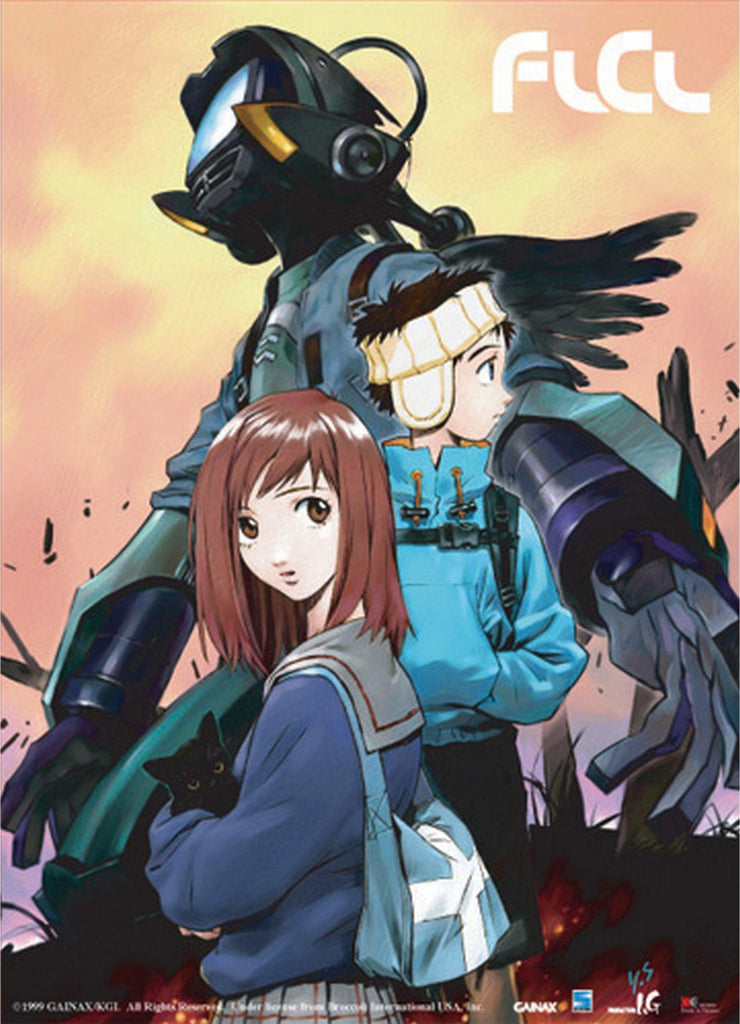 FLCL - Mamimi Samejima, Naota Nandaba, & Canti (Sadamoto) Wall Scroll - Great Eastern Entertainment