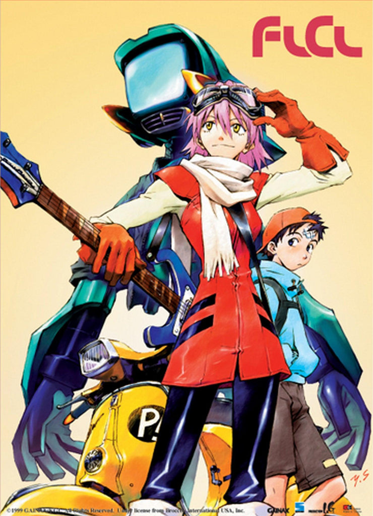 FLCL - Haruko Haruhara & Naota Nandaba, Sadamoto Illust Wall Scroll - Great Eastern Entertainment